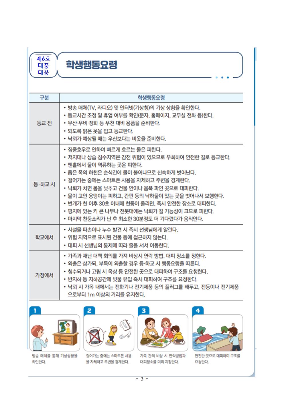 (가정통신문)[긴급]제6호 태풍 '카눈' 대응 안내003