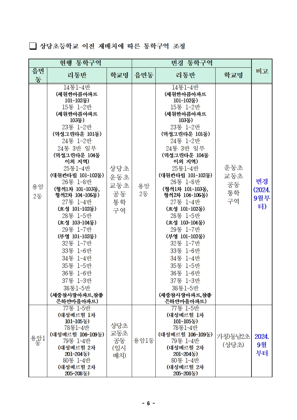 (가정통신문)2024학년도 청주시 초등학교 통학구역 조정(안) 행정예고문(안)006